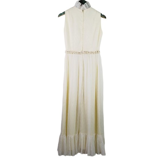 Vtg 60s Jack Bryan Designed by Dupuis Formal Maxi Layered High Neck Tiered Dress - Picture 2 of 12